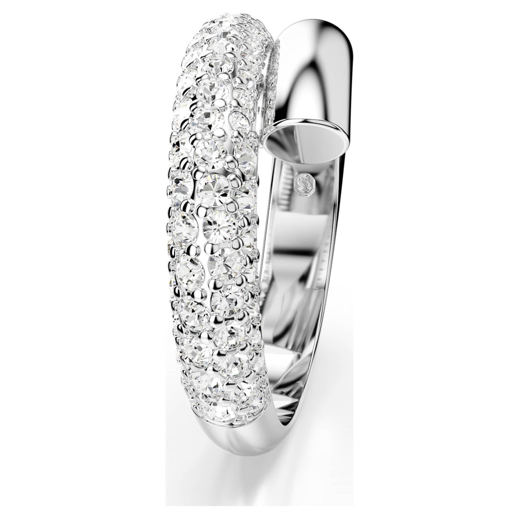 Swarovski Dextera ring with white accents and rhodium plating
