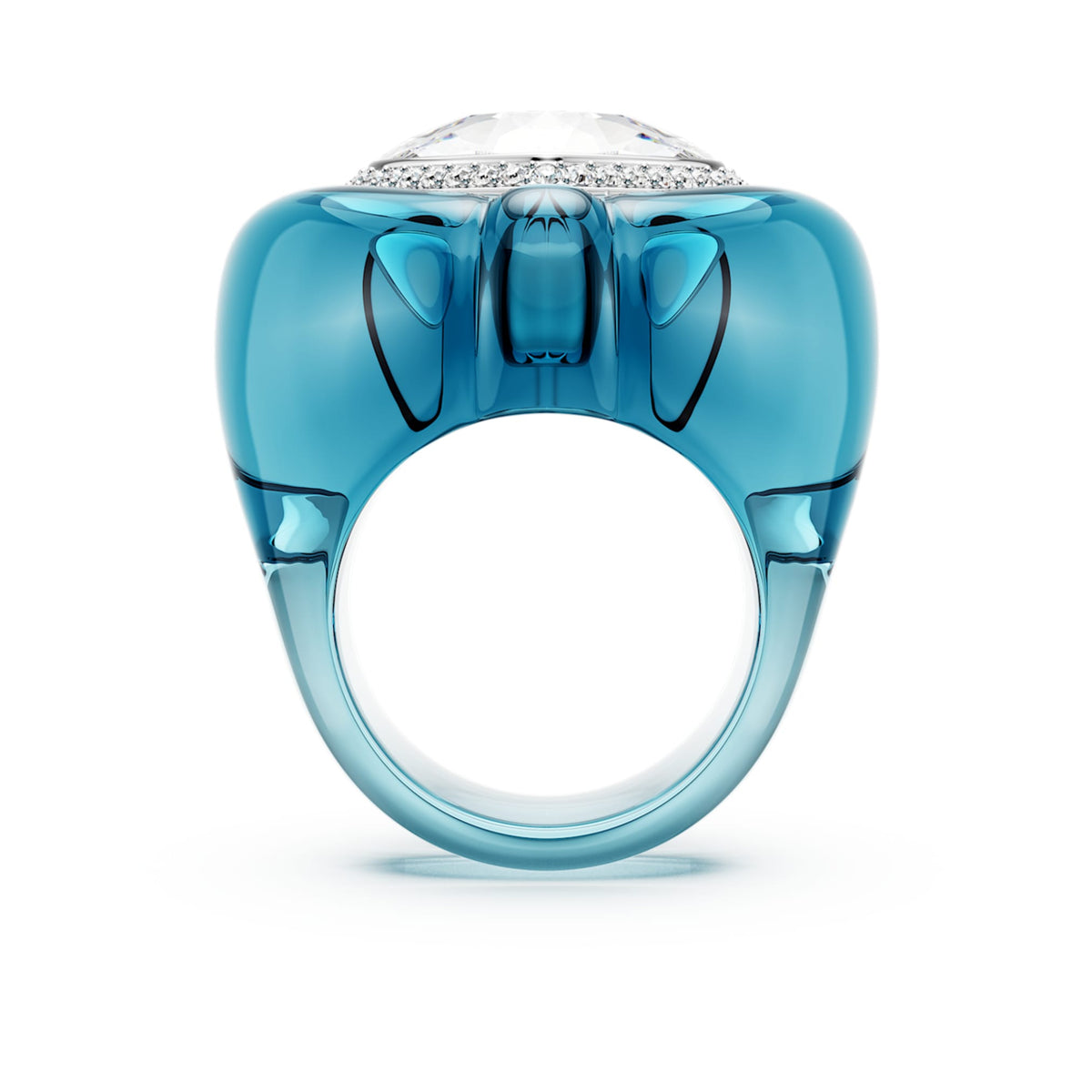 Swarovski Dulcis cocktail ring Heart cut, Pavé, Heart, Blue