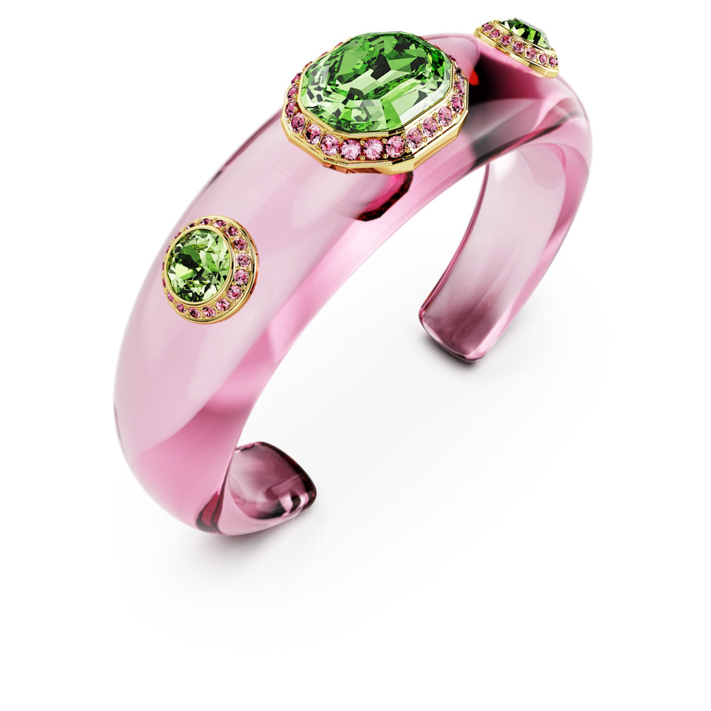 Swarovski Dulcis cuff with multicolored mixed-cut accents and an 18K gold finish