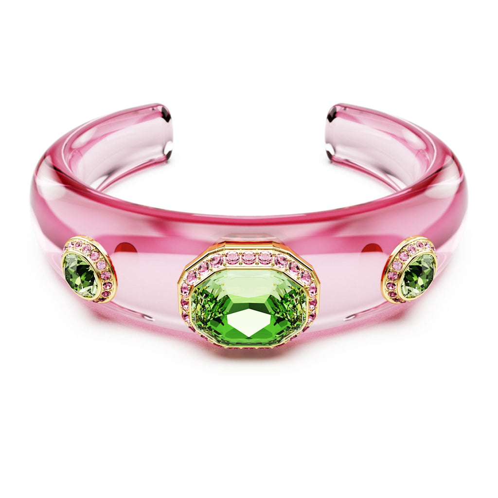 Swarovski Dulcis cuff with multicolored mixed-cut accents and an 18K gold finish