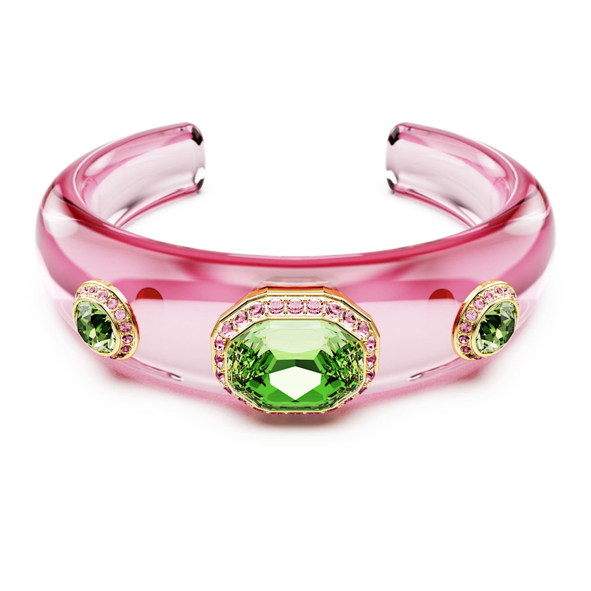 Swarovski Dulcis cuff with multicolored mixed-cut accents and an 18K gold finish