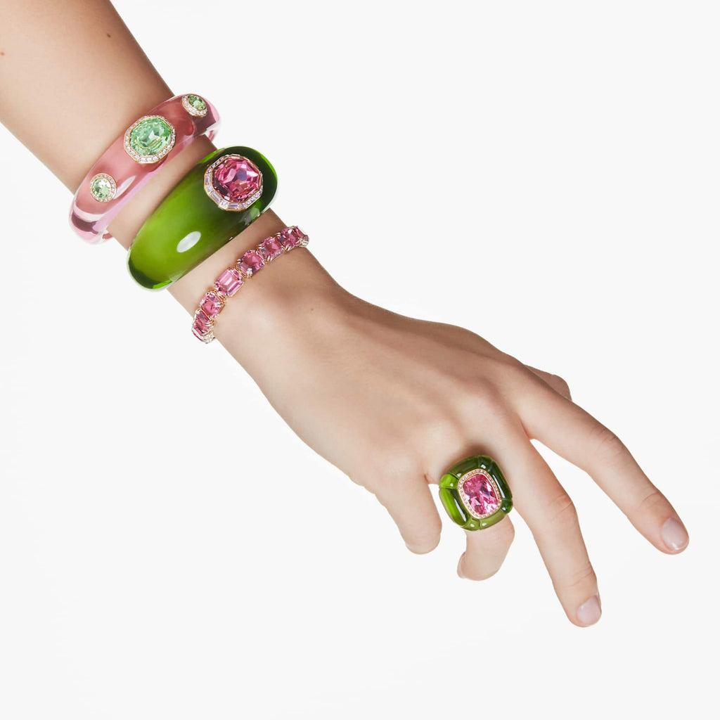 Swarovski Dulcis cuff with multicolored mixed-cut accents and an 18K gold finish