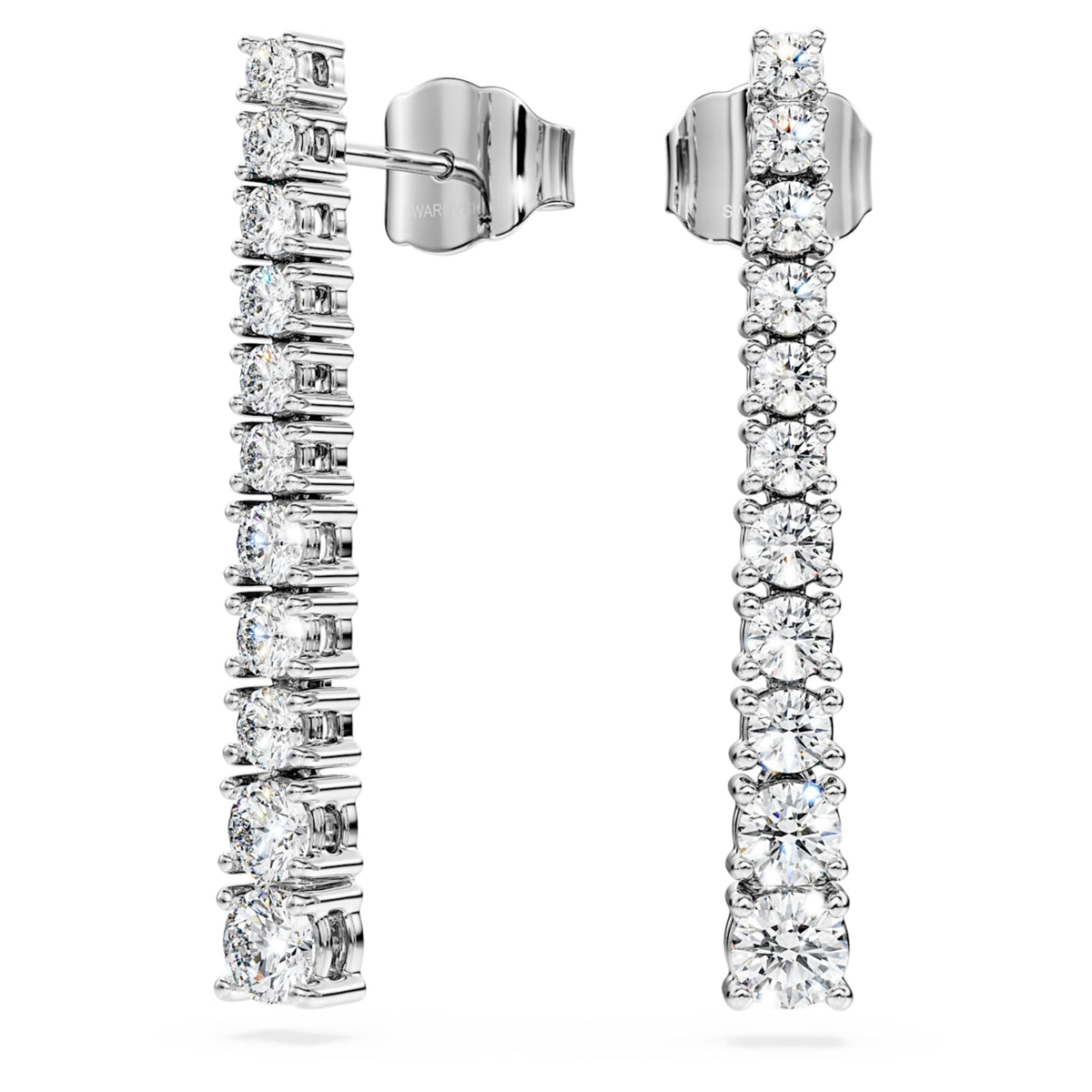 Swarovski Eternity drop earrings Lab-grown diamonds 1.3 ct tw, Round shape, 14K white gold