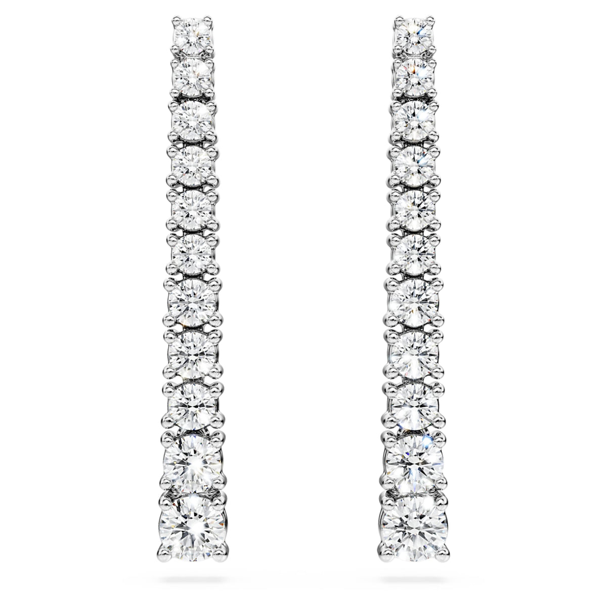 Swarovski Eternity drop earrings Lab-grown diamonds 1.3 ct tw, Round shape, 14K white gold