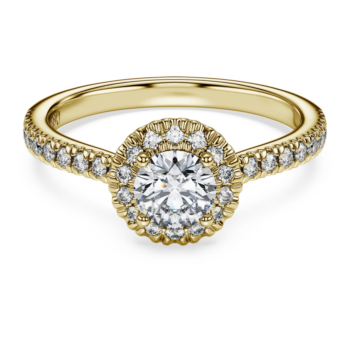 Swarovski Eternity halo solitaire ring Lab-grown diamonds 0.8 ct tw, Round shape, White, 14K yellow gold