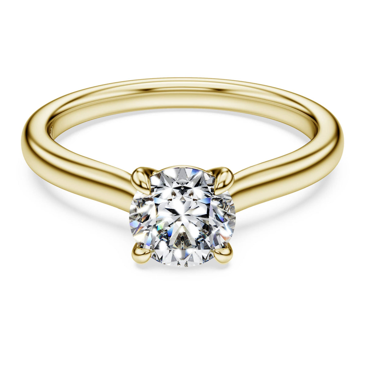 Swarovski Eternity solitaire ring Lab-grown diamonds 1.0 ct tw, Round shape, White, 14K yellow gold