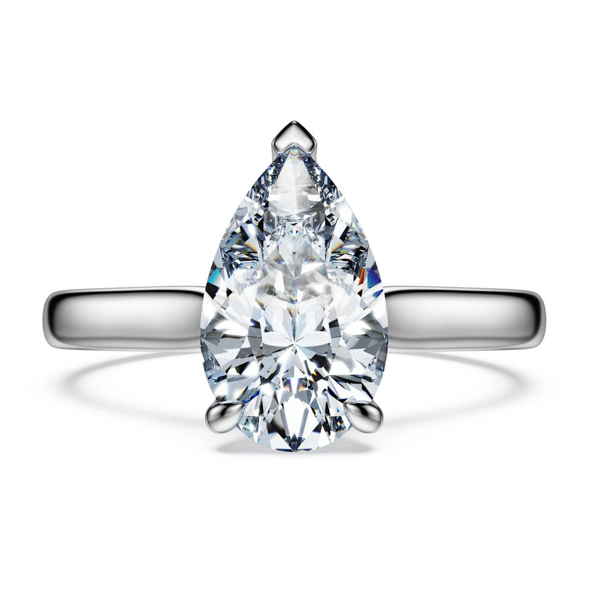 Swarovski Eternity solitaire ring Lab-grown diamonds 2 ct tw, Pear shape, 14K white gold