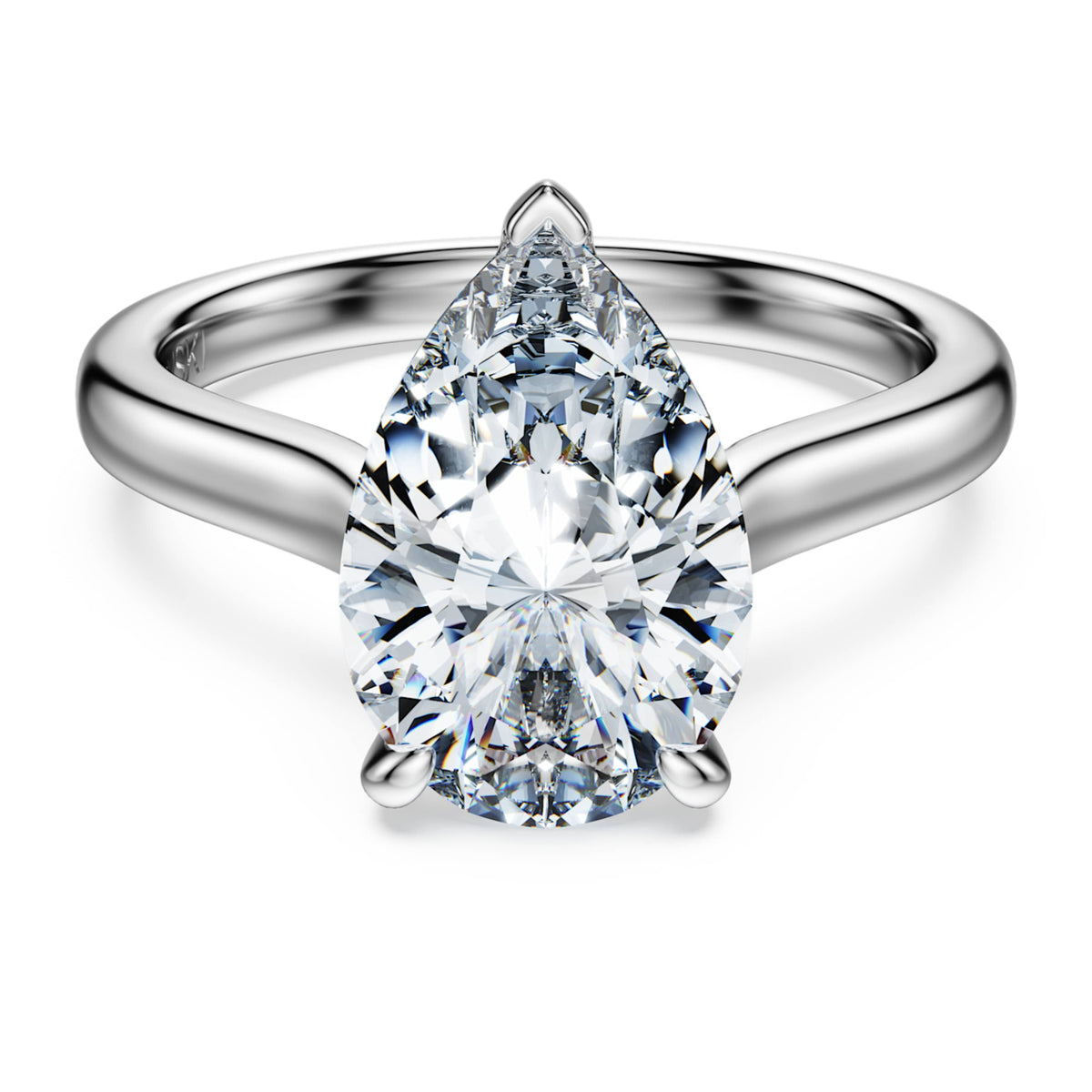 Swarovski Eternity solitaire ring Lab-grown diamonds 3 ct tw, Pear shape, 14K white gold