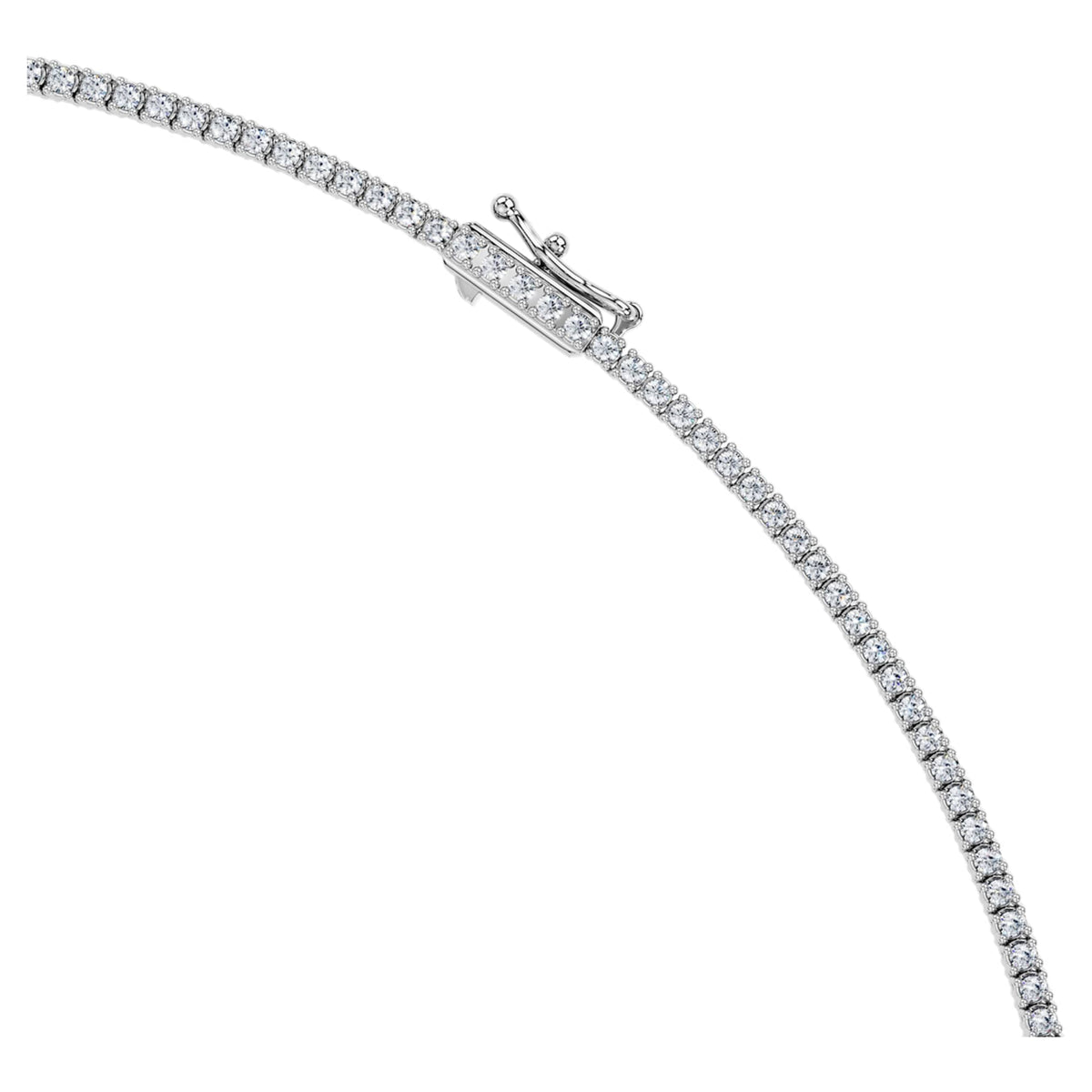 Swarovski Eternity Tennis necklace Lab-grown diamonds 3 ct tw, Round shape, 14K white gold