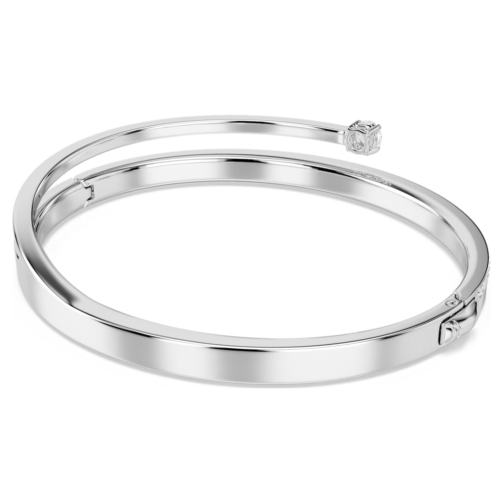 Swarovski Fresh bangle with white round-cut accents and rhodium plating