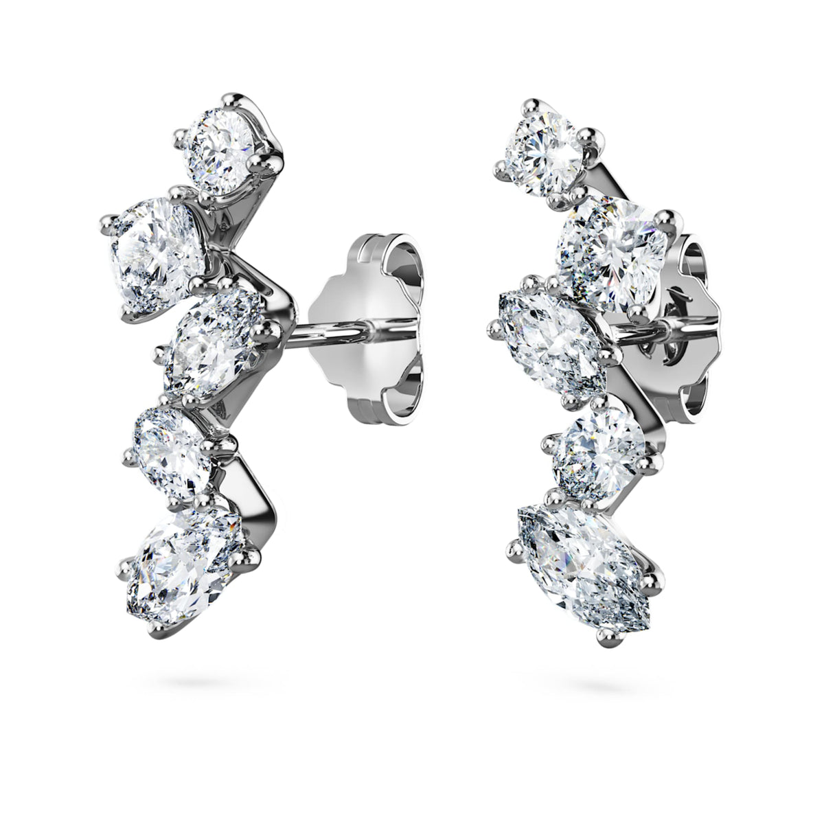 Swarovski Galaxy ear cuffs Lab-grown diamonds 1.25 ct tw, Mixed shapes, 14K white gold