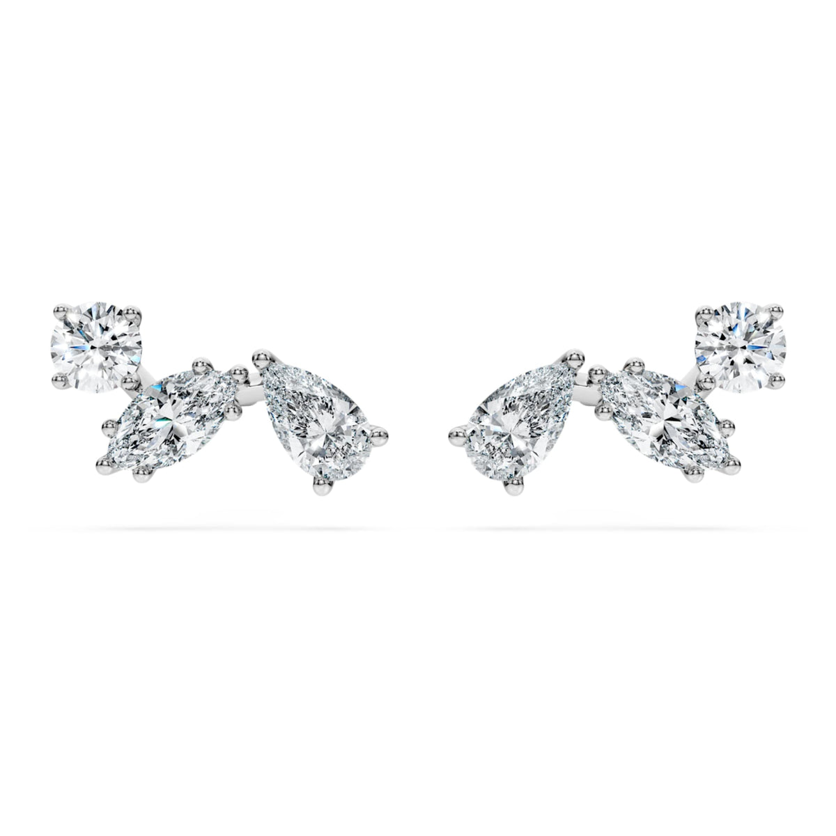 Swarovski Galaxy stud earrings Lab-grown diamonds 0.5 ct tw, Mixed shapes, Sterling silver