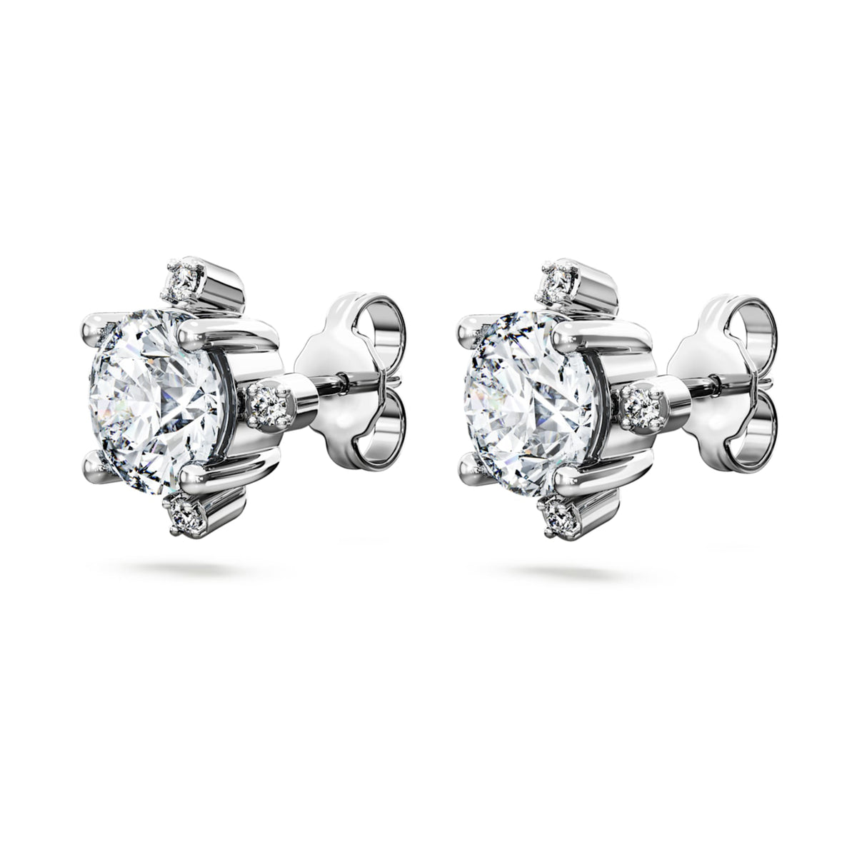 Swarovski Galaxy stud earrings Lab-grown diamonds 2.1 ct tw, Round shape, 14K white gold