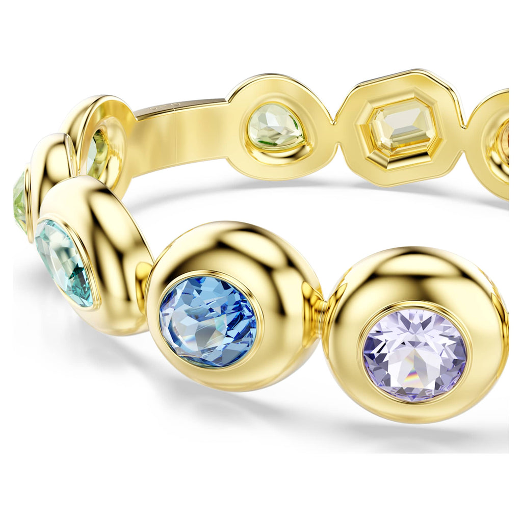 Swarovski Gema bangle with multicolored mixed-cut accents and an 18K gold finish
