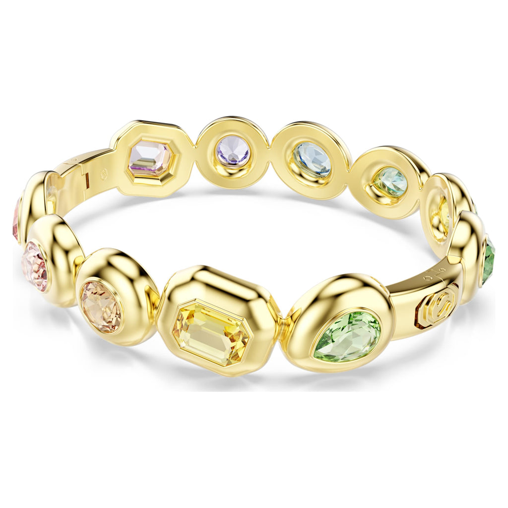 Swarovski Gema bangle with multicolored mixed-cut accents and an 18K gold finish