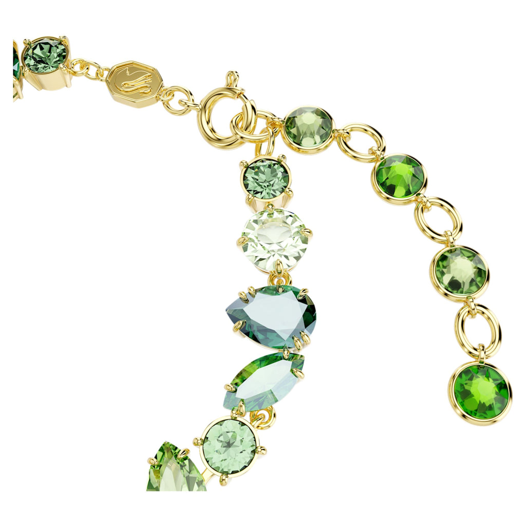Swarovski Gema bracelet with green mixed-cut accents and an 18K gold finish