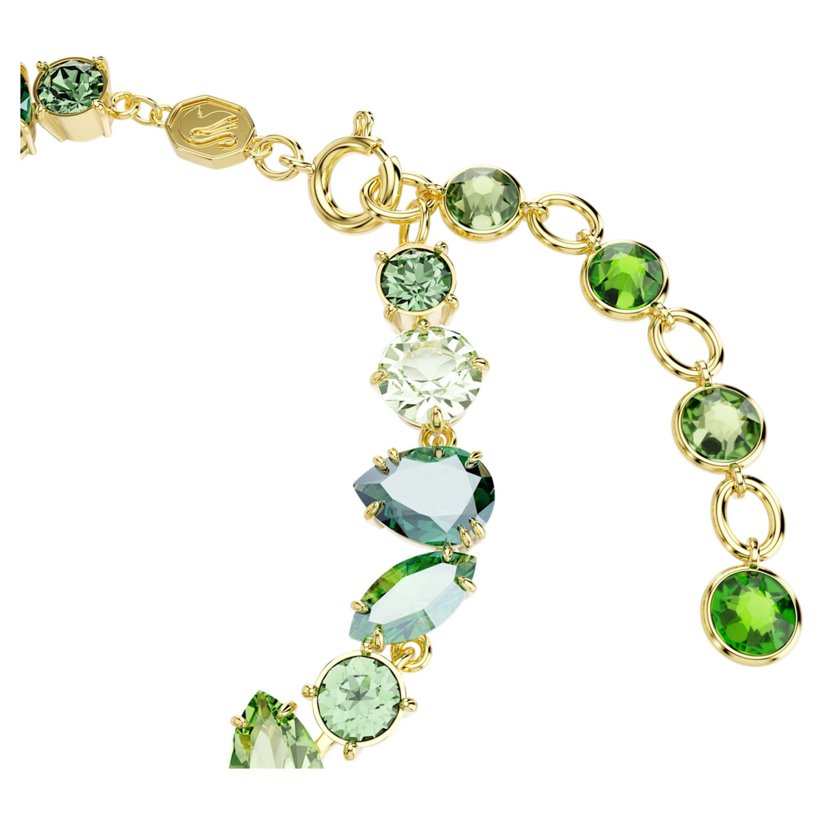 Swarovski Gema bracelet with green mixed-cut accents and an 18K gold finish
