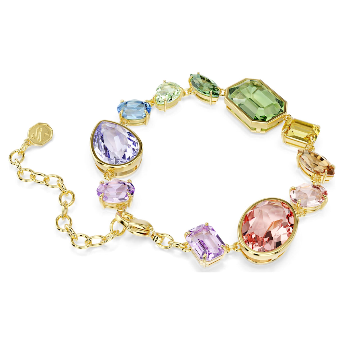 Swarovski Gema bracelet with multicolored mixed-cut accents and an 18K gold finish