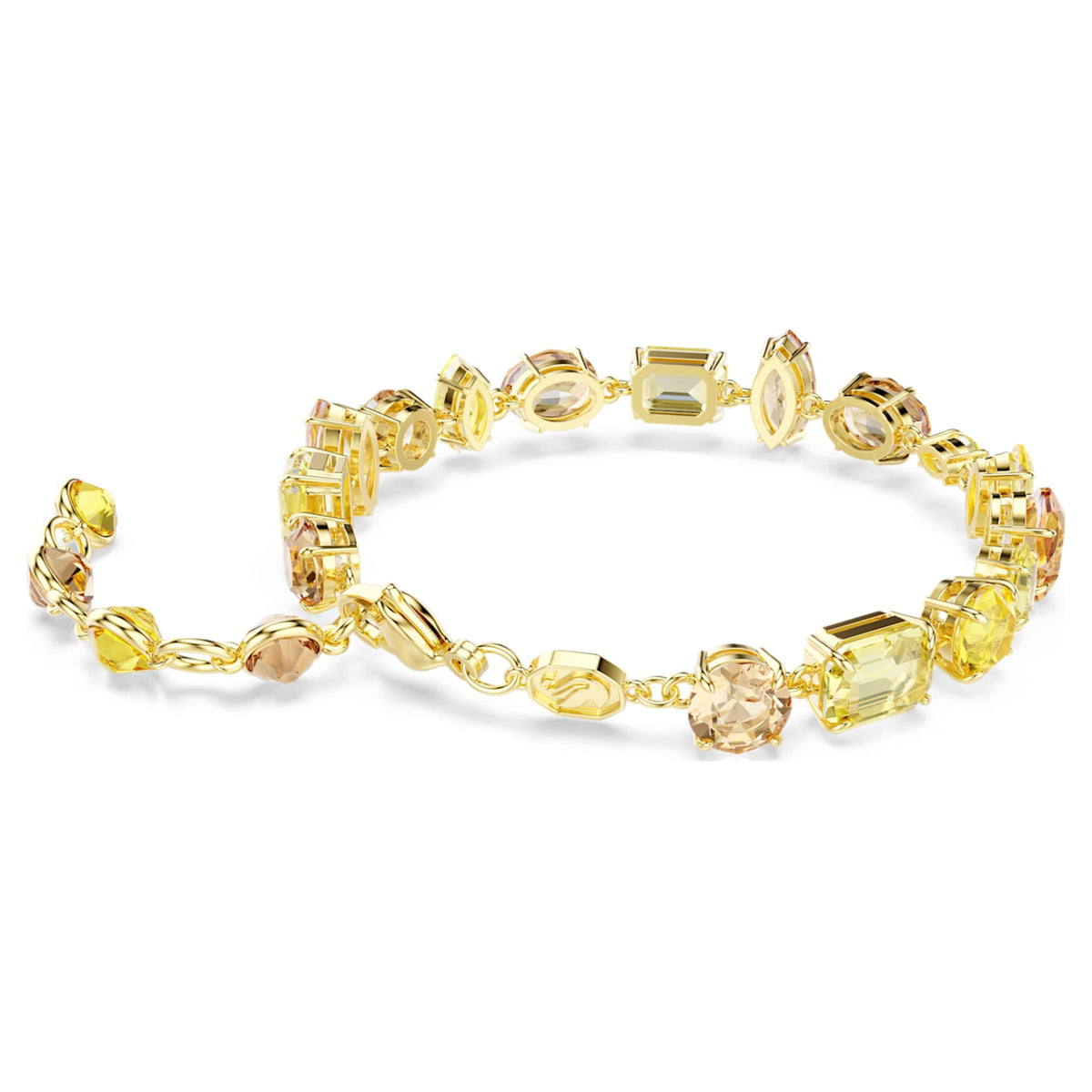 Swarovski Gema bracelet with yellow mixed-cut accents and an 18K gold finish