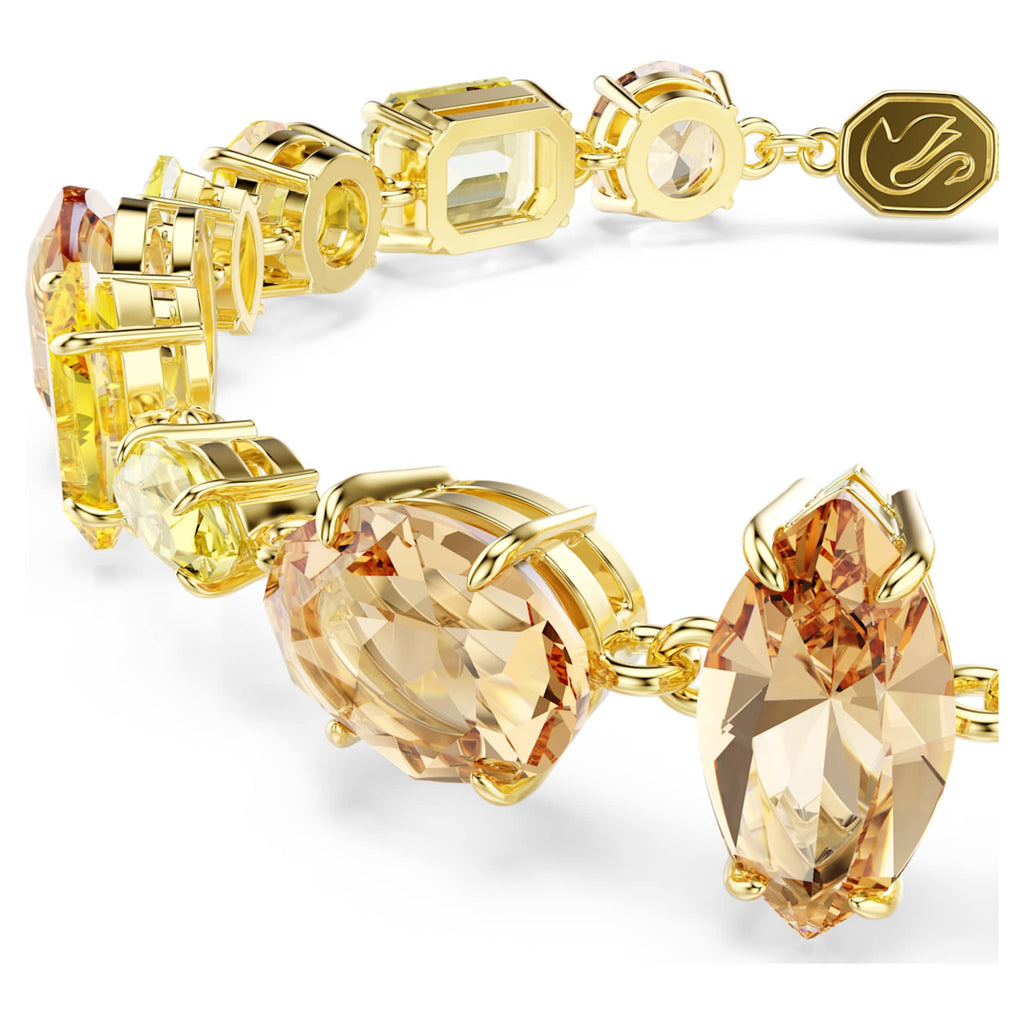 Swarovski Gema bracelet with yellow mixed-cut accents and an 18K gold finish