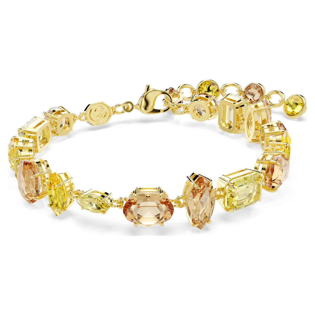 Swarovski Gema bracelet with yellow mixed-cut accents and an 18K gold finish
