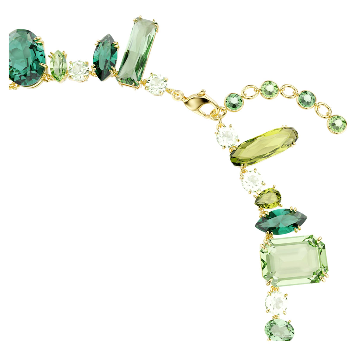 Swarovski Gema necklace with green mixed-cut accents and an 18K gold finish