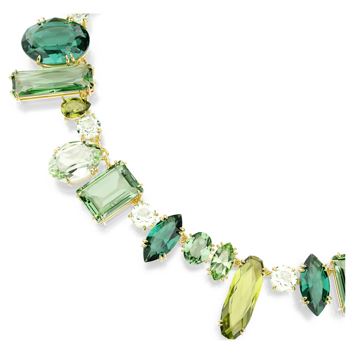Swarovski Gema necklace with green mixed-cut accents and an 18K gold finish
