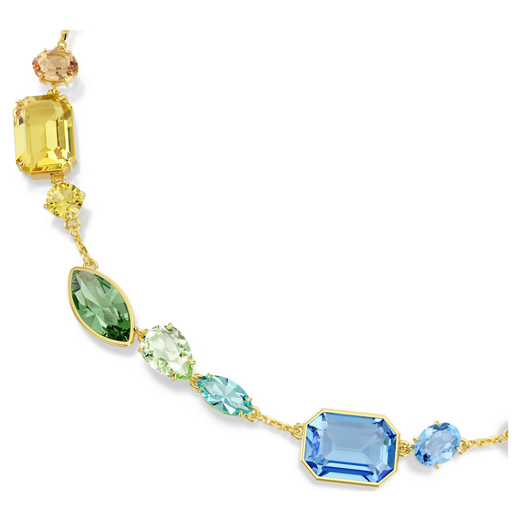 Swarovski Gema necklace with multicolored mixed-cut accents and an 18K gold finish