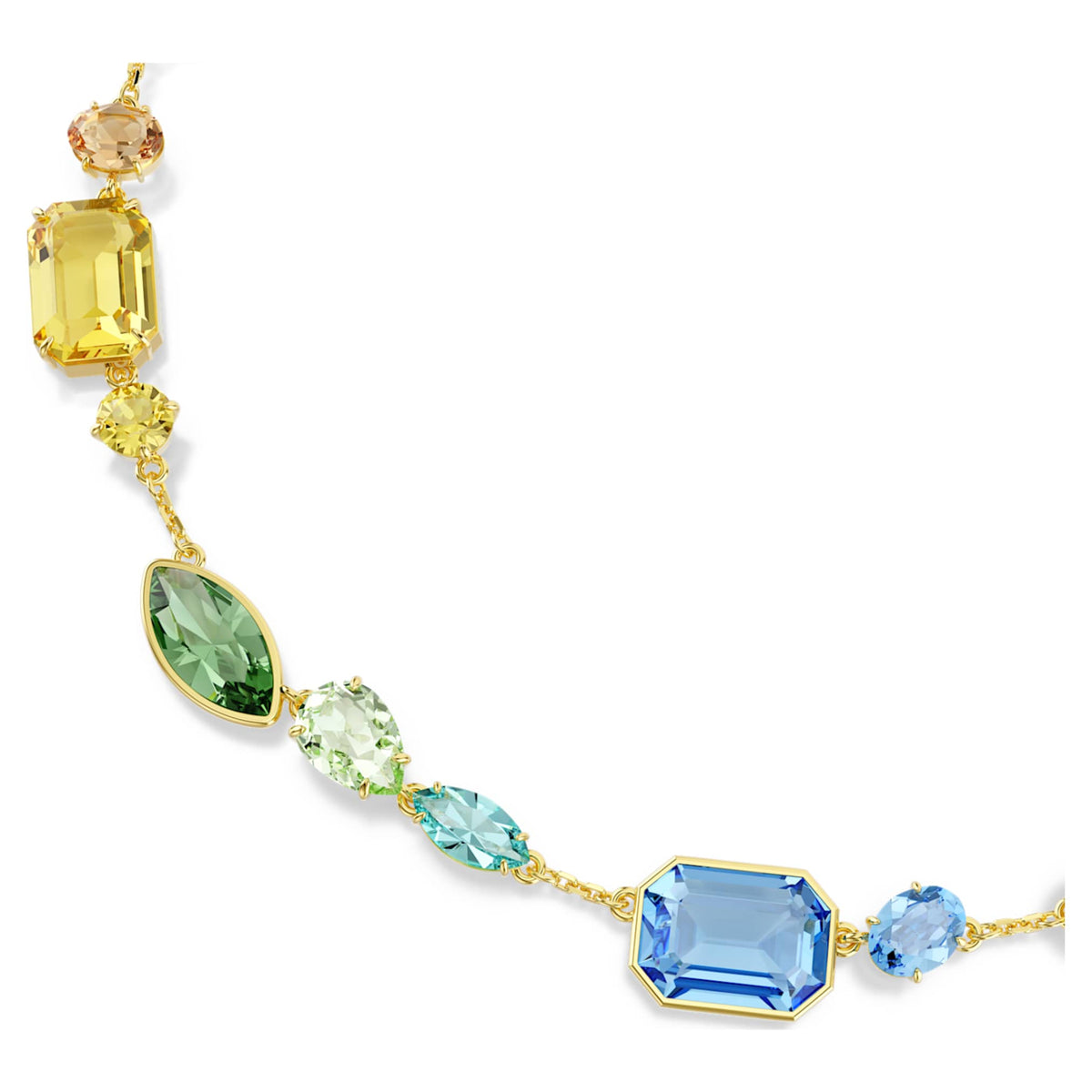 Swarovski Gema necklace with multicolored mixed-cut accents and an 18K gold finish