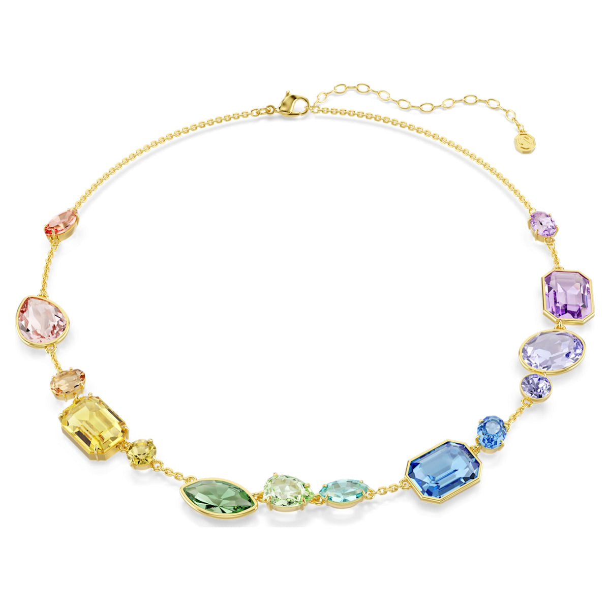 Swarovski Gema necklace with multicolored mixed-cut accents and an 18K gold finish