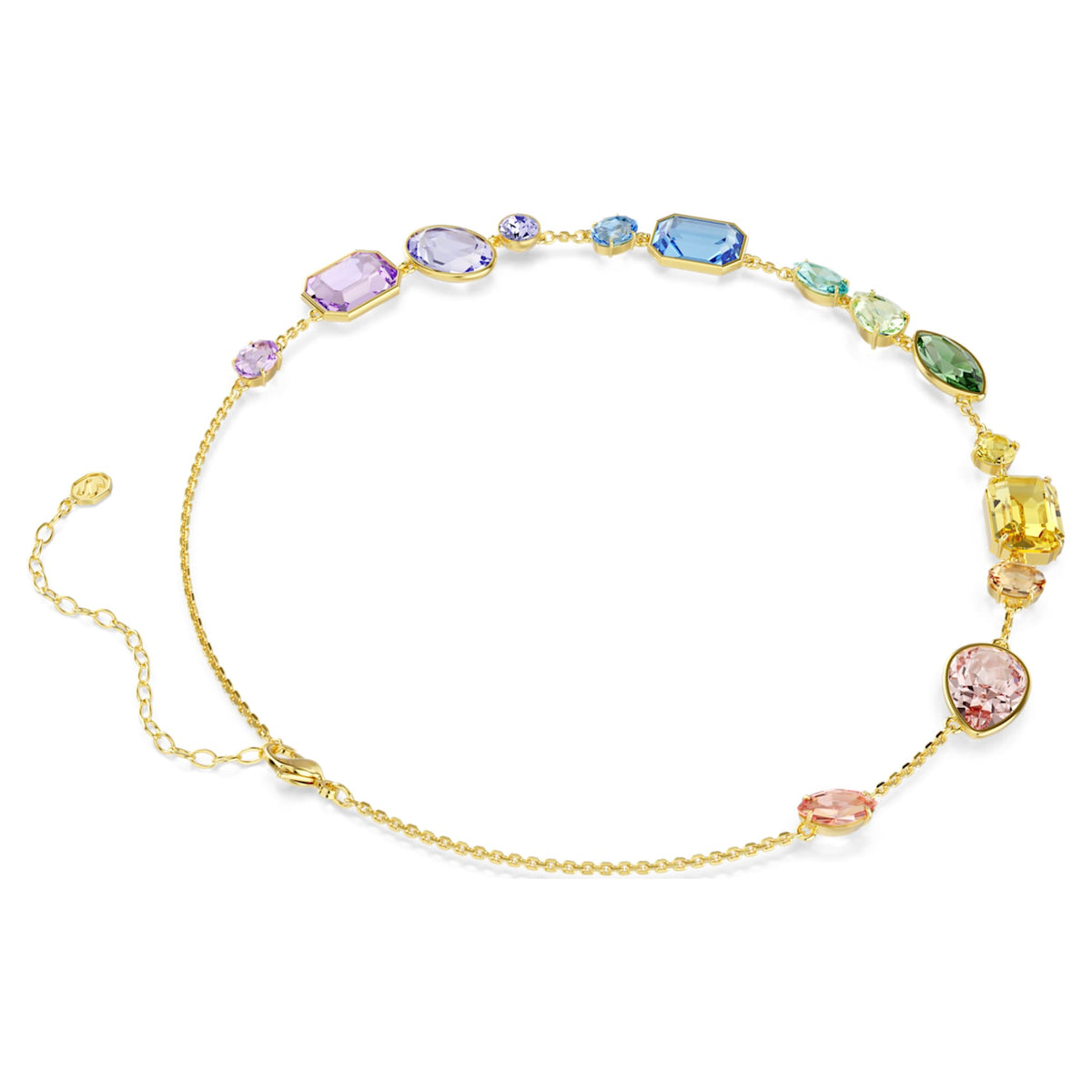 Swarovski Gema necklace with multicolored mixed-cut accents and an 18K gold finish