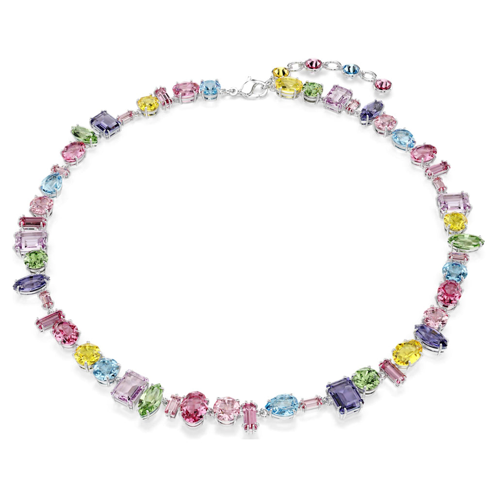 Swarovski Gema necklace with multicolored mixed-cut accents and rhodium plating