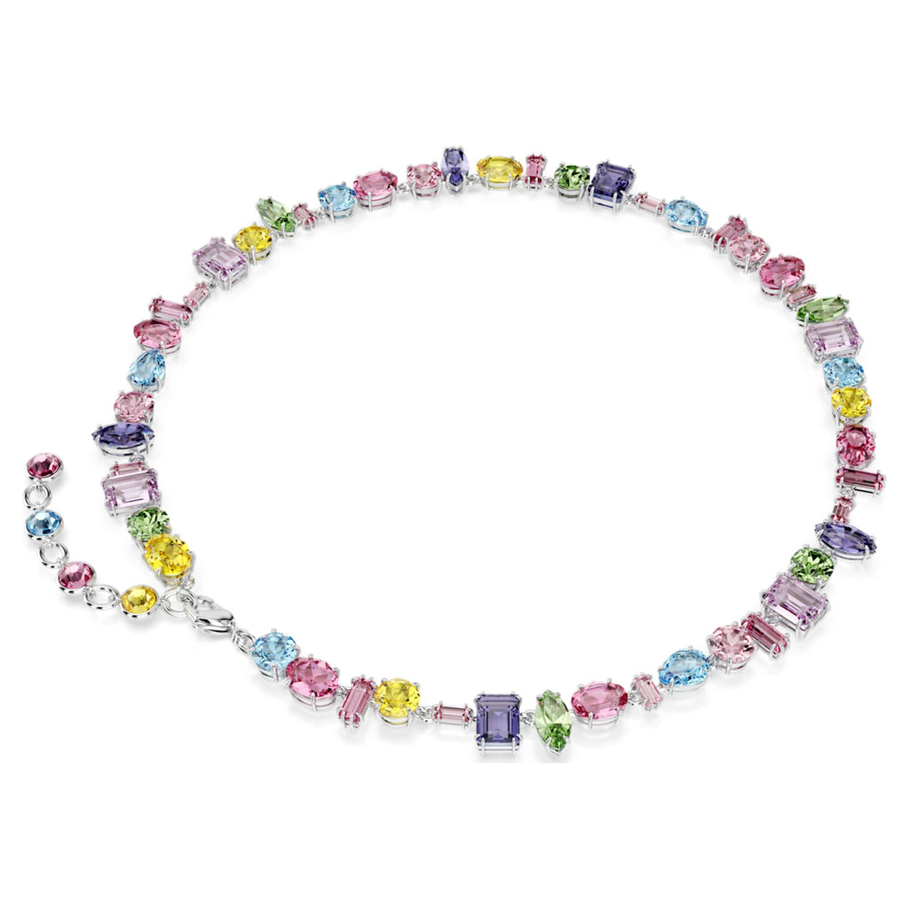 Swarovski Gema necklace with multicolored mixed-cut accents and rhodium plating