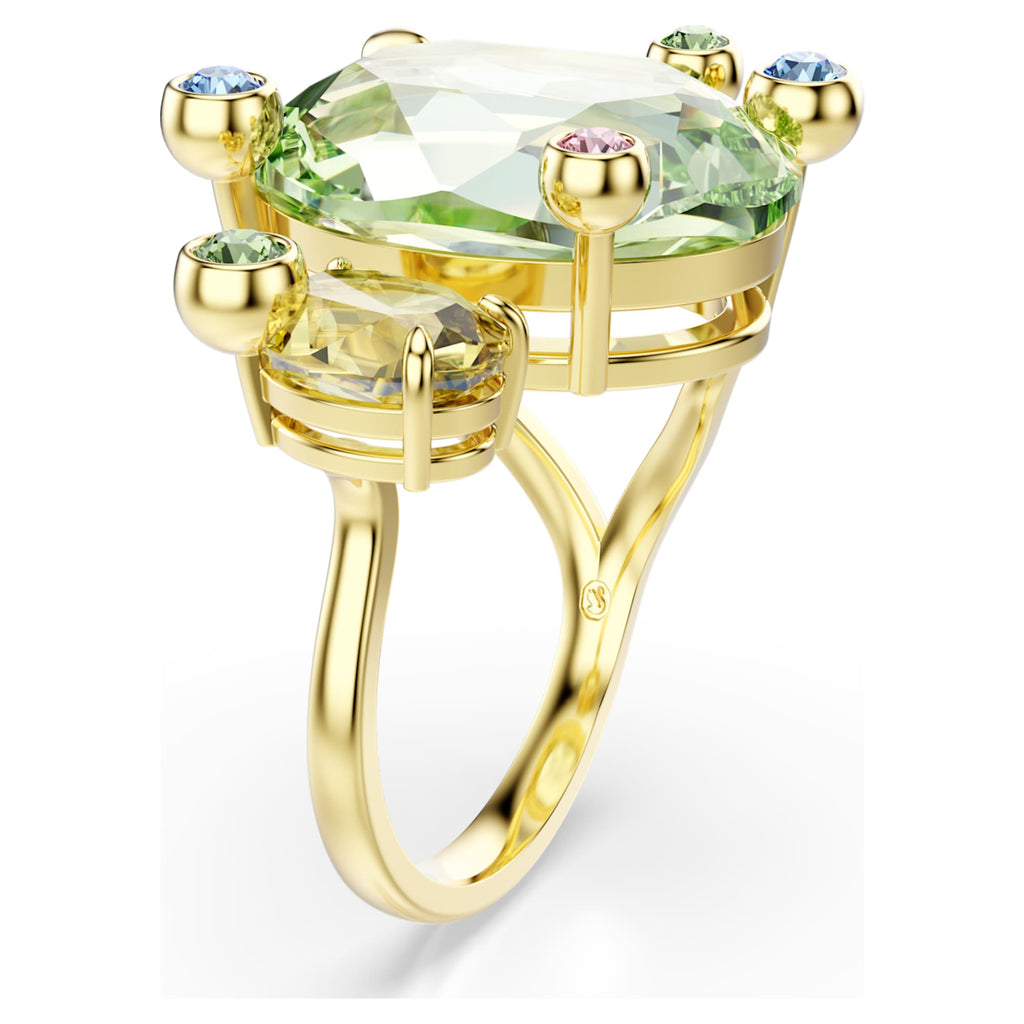 Swarovski Gema open ring with multicolored mixed-cut accents and an 18K gold finish