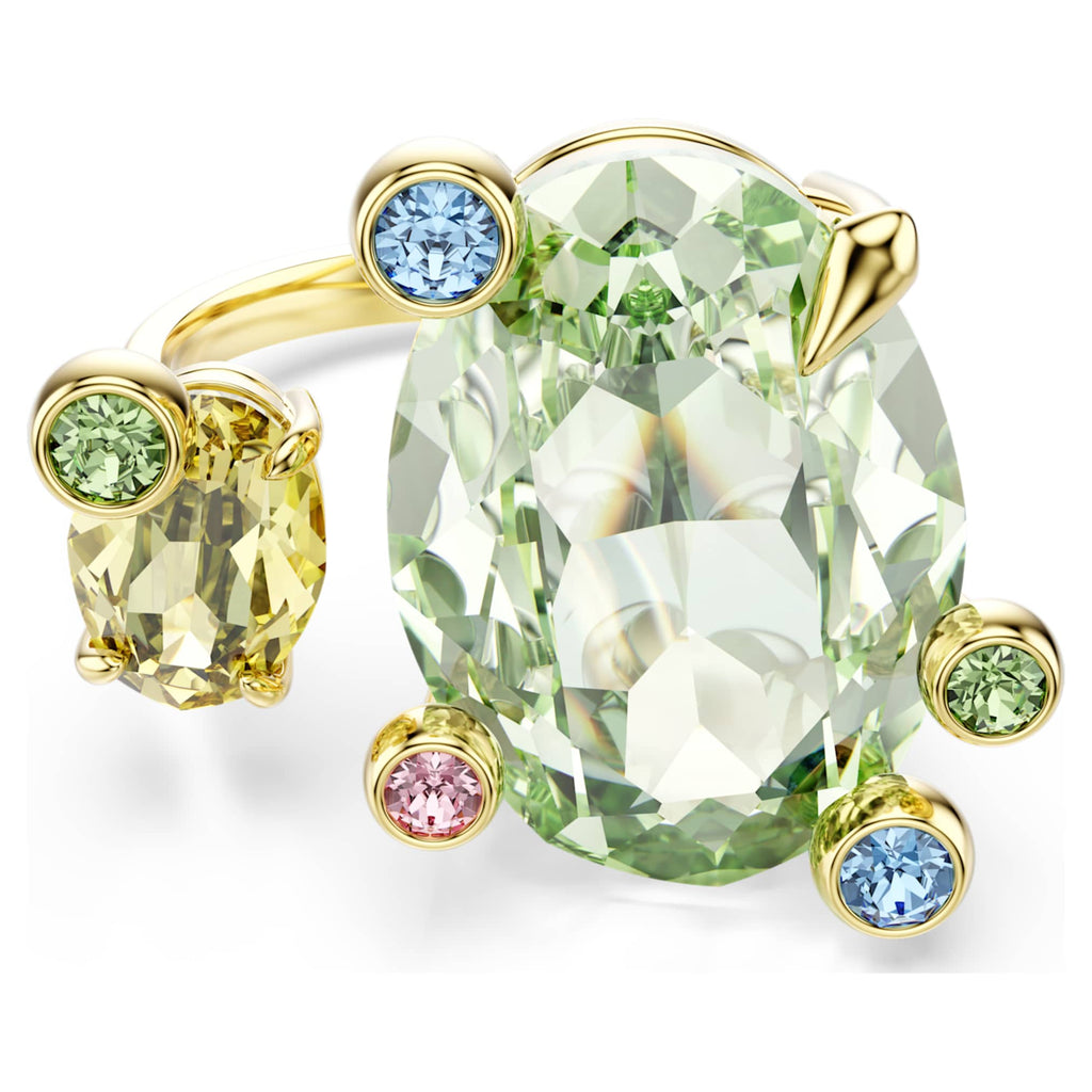 Swarovski Gema open ring with multicolored mixed-cut accents and an 18K gold finish