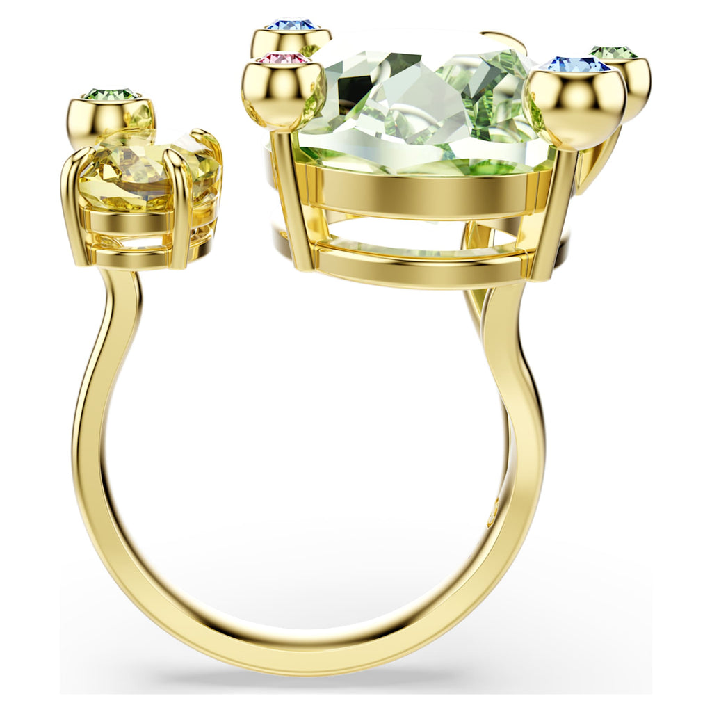 Swarovski Gema open ring with multicolored mixed-cut accents and an 18K gold finish