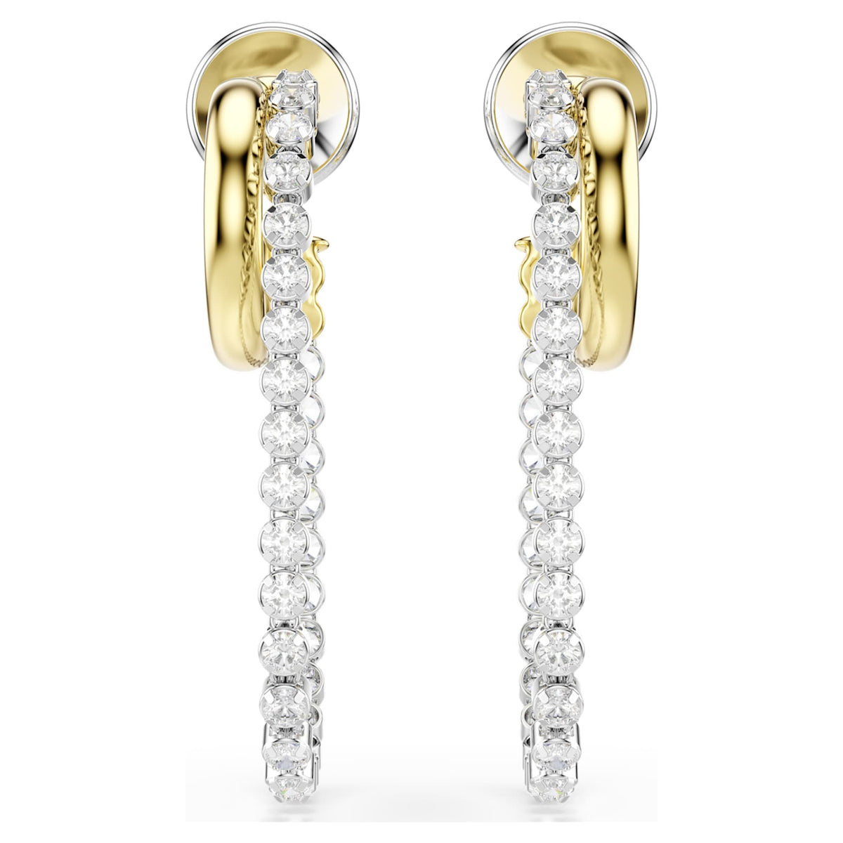 Swarovski Hyperbola earrings Round cut, White, Mixed metal finish