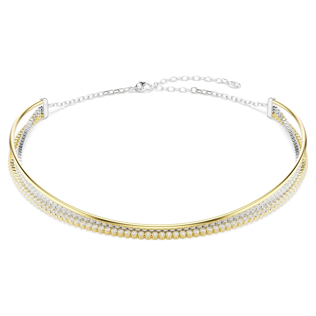Swarovski Hyperbola necklace with white round-cut accents and a Mixed metal finish