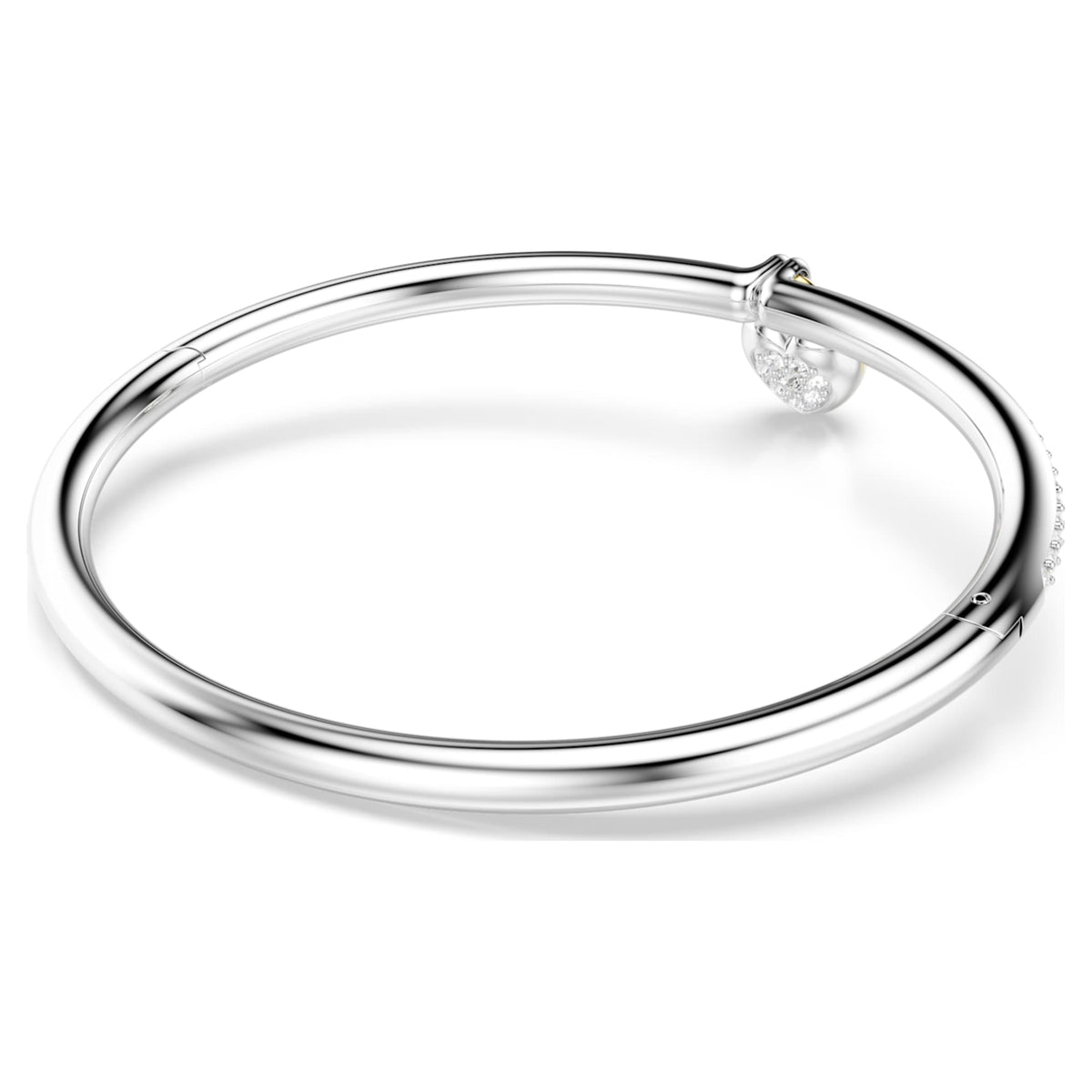 Swarovski Idyllia bangle featuring a heart motif with pink mixed-cut accents and a Mixed metal finish