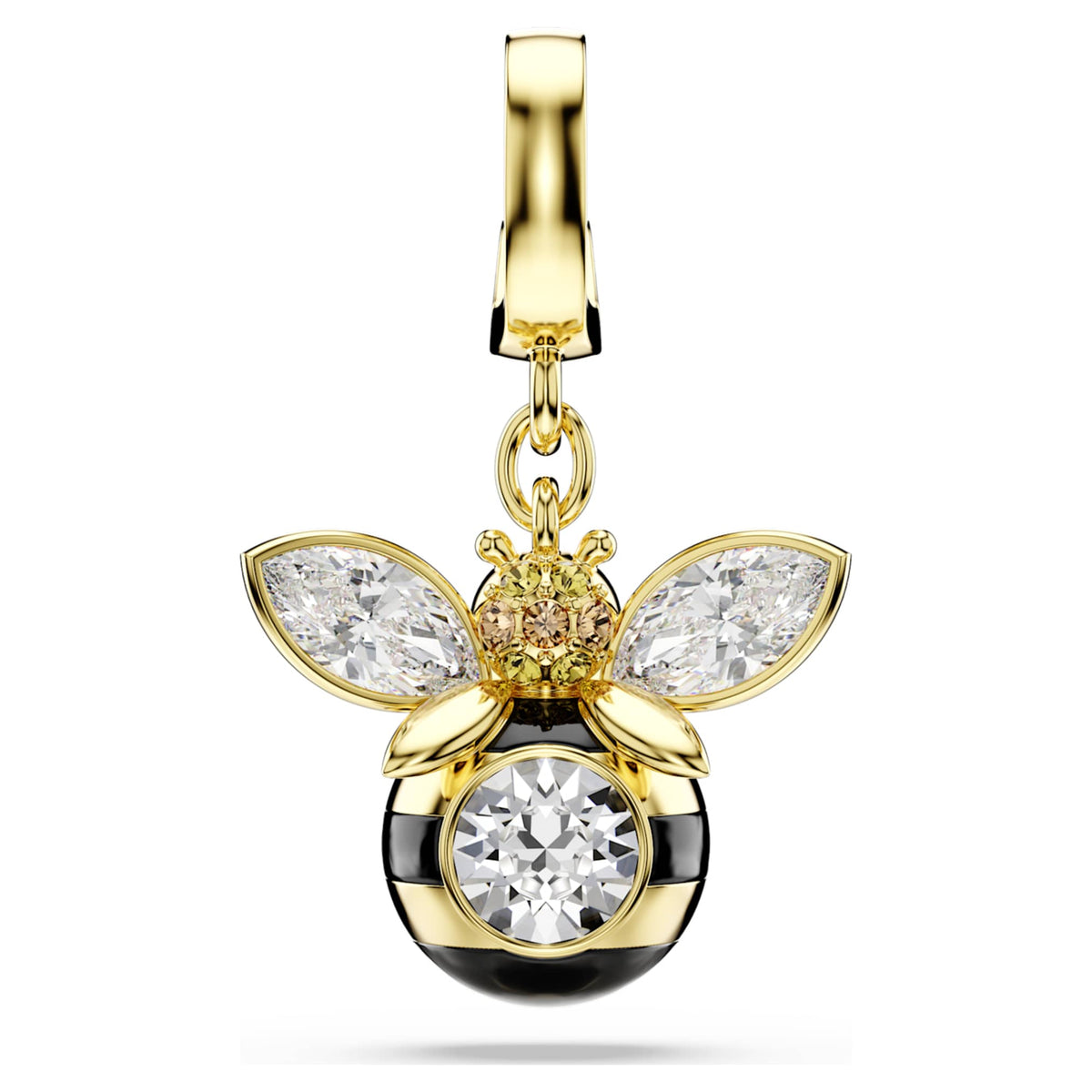 Swarovski Idyllia charm Mixed cuts, Bee, Multicolored, 18K gold finish