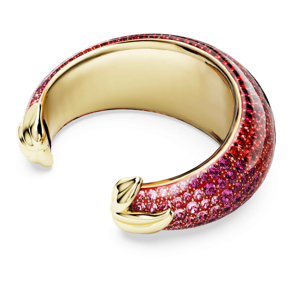 Swarovski Idyllia cuff with red accents and an 18K gold finish