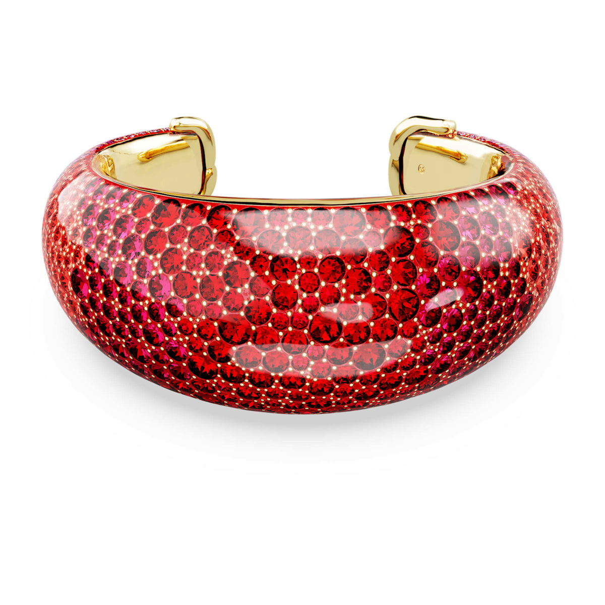 Swarovski Idyllia cuff with red accents and an 18K gold finish