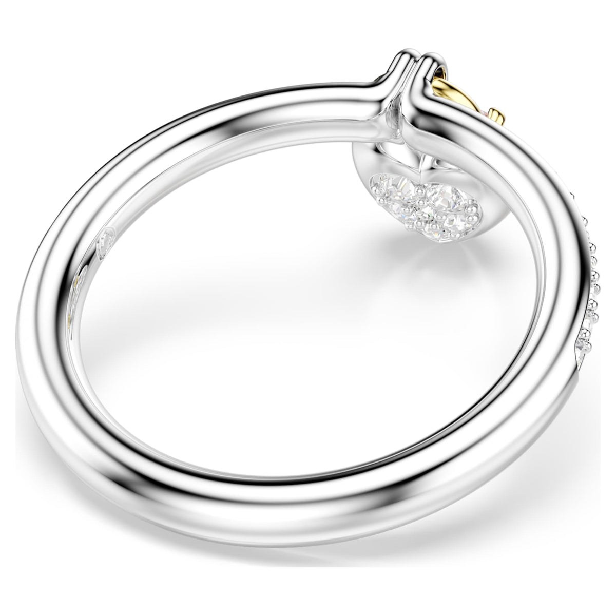 Swarovski Idyllia motif ring featuring a heart motif with pink mixed-cut accents and a Mixed metal finish