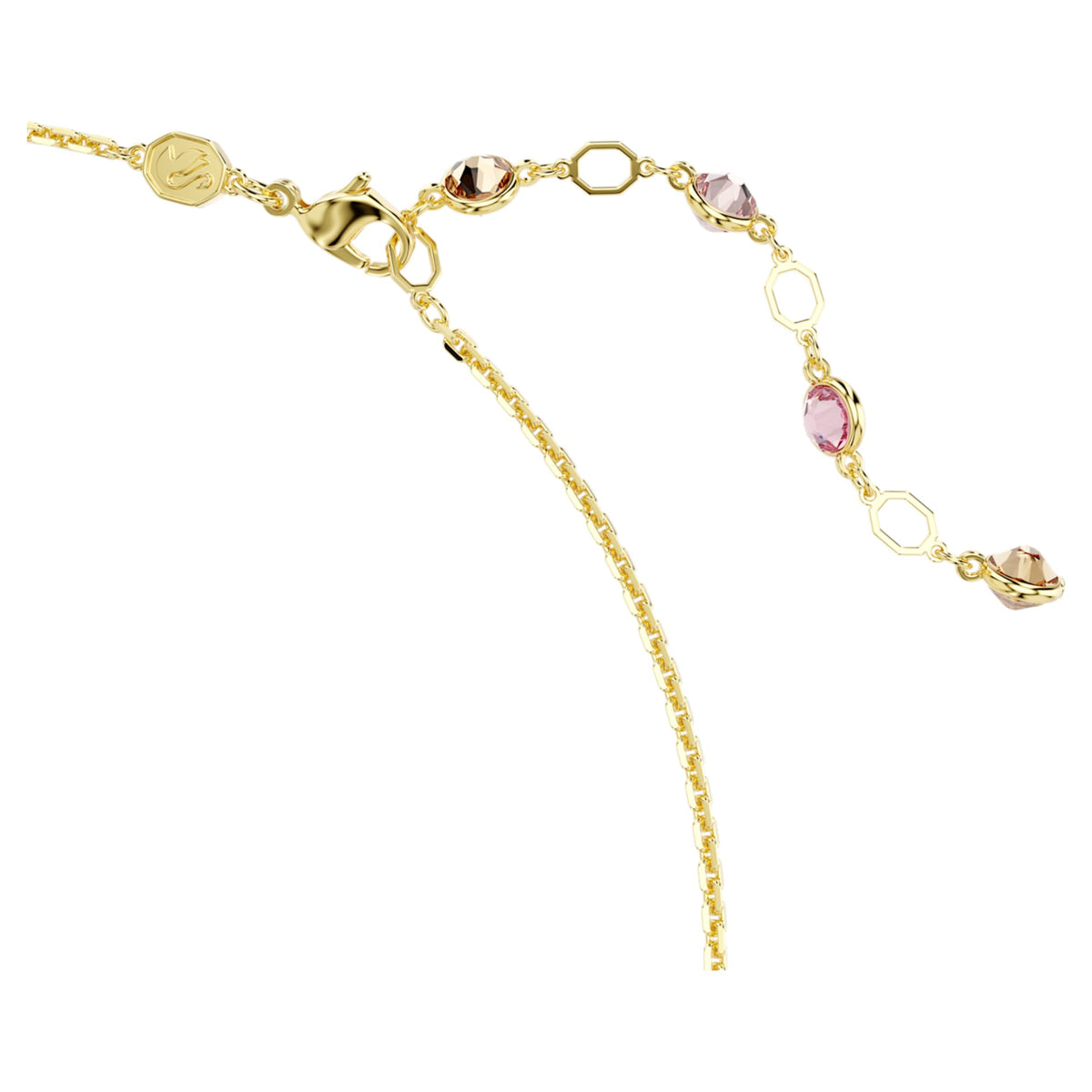 Swarovski Idyllia necklace featuring a flower motif with multicolored mixed-cut accents and an 18K gold finish