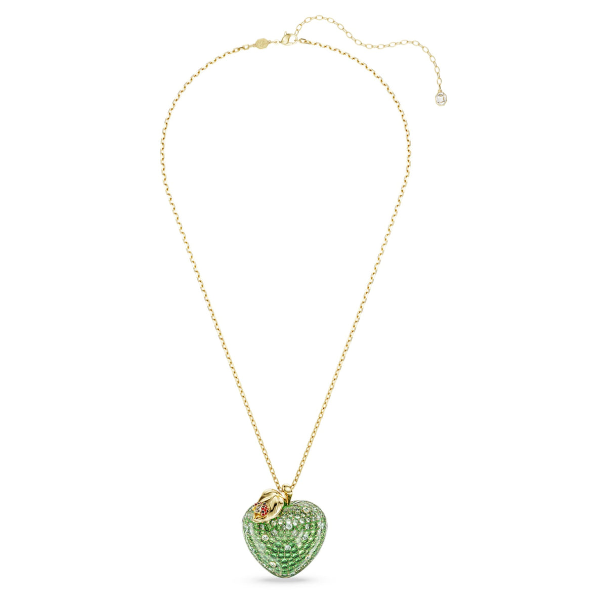 Swarovski Idyllia pendant Mixed cuts, Apple, Green, 18K gold finish