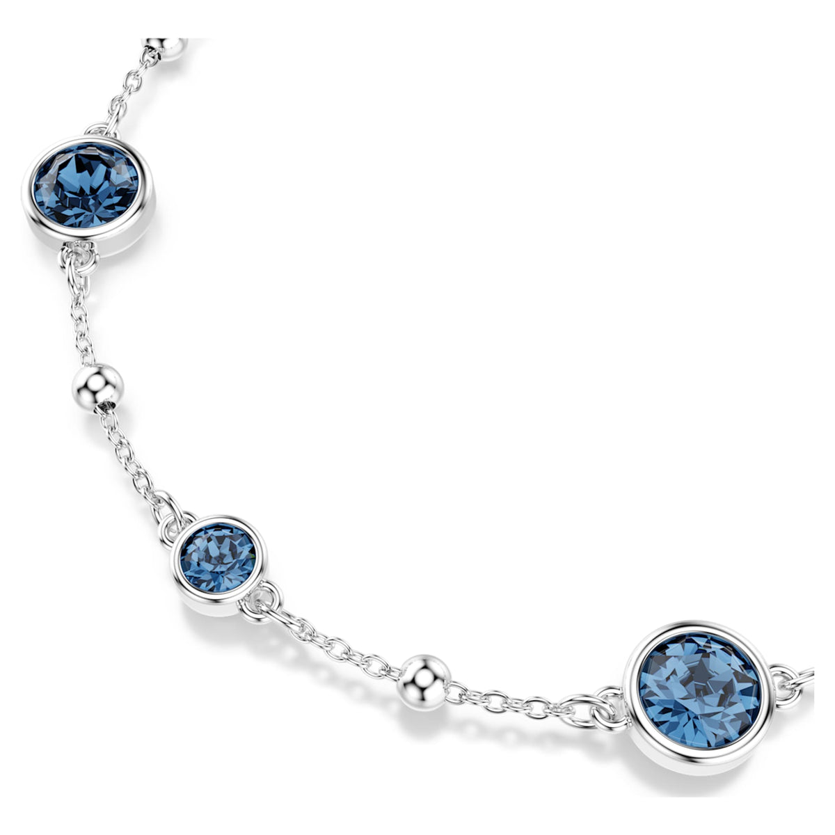 Swarovski Imber bracelet with blue round-cut accents and rhodium plating