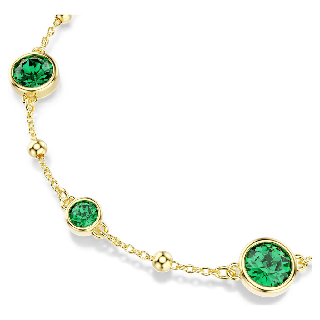 Swarovski Imber bracelet with green round-cut accents and an 18K gold finish