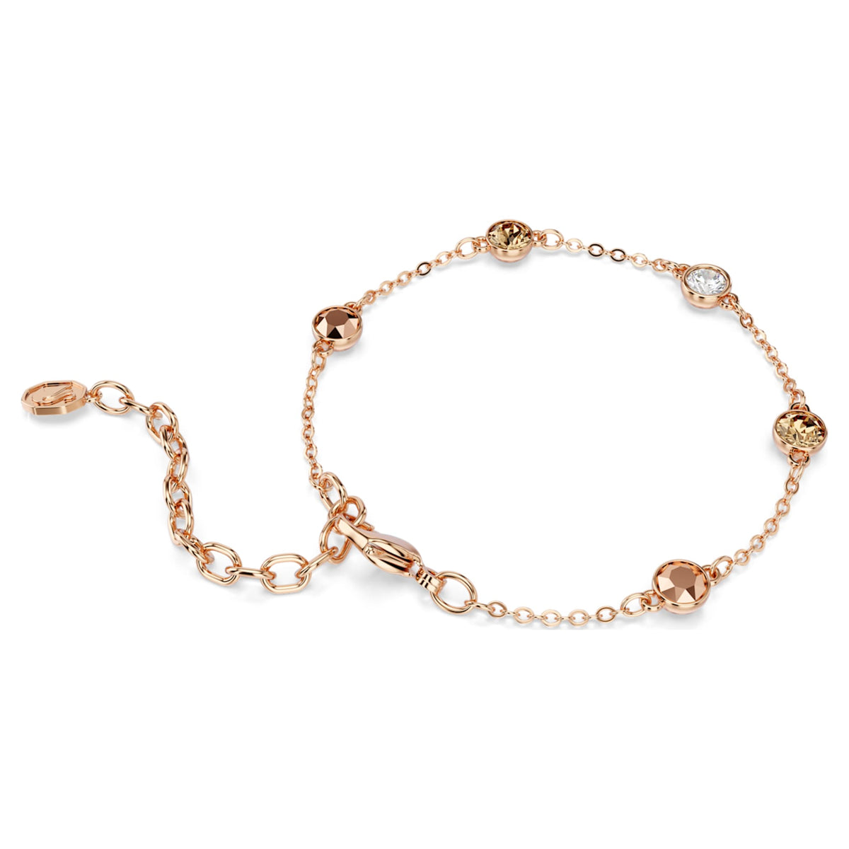 Swarovski Imber bracelet with multicolored round-cut accents and an 18K rose gold finish