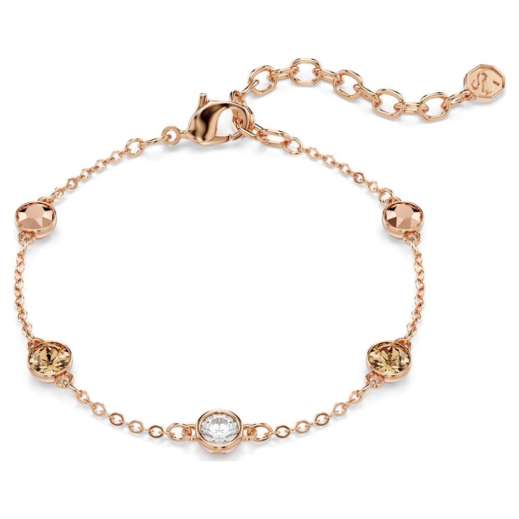 Swarovski Imber bracelet with multicolored round-cut accents and an 18K rose gold finish