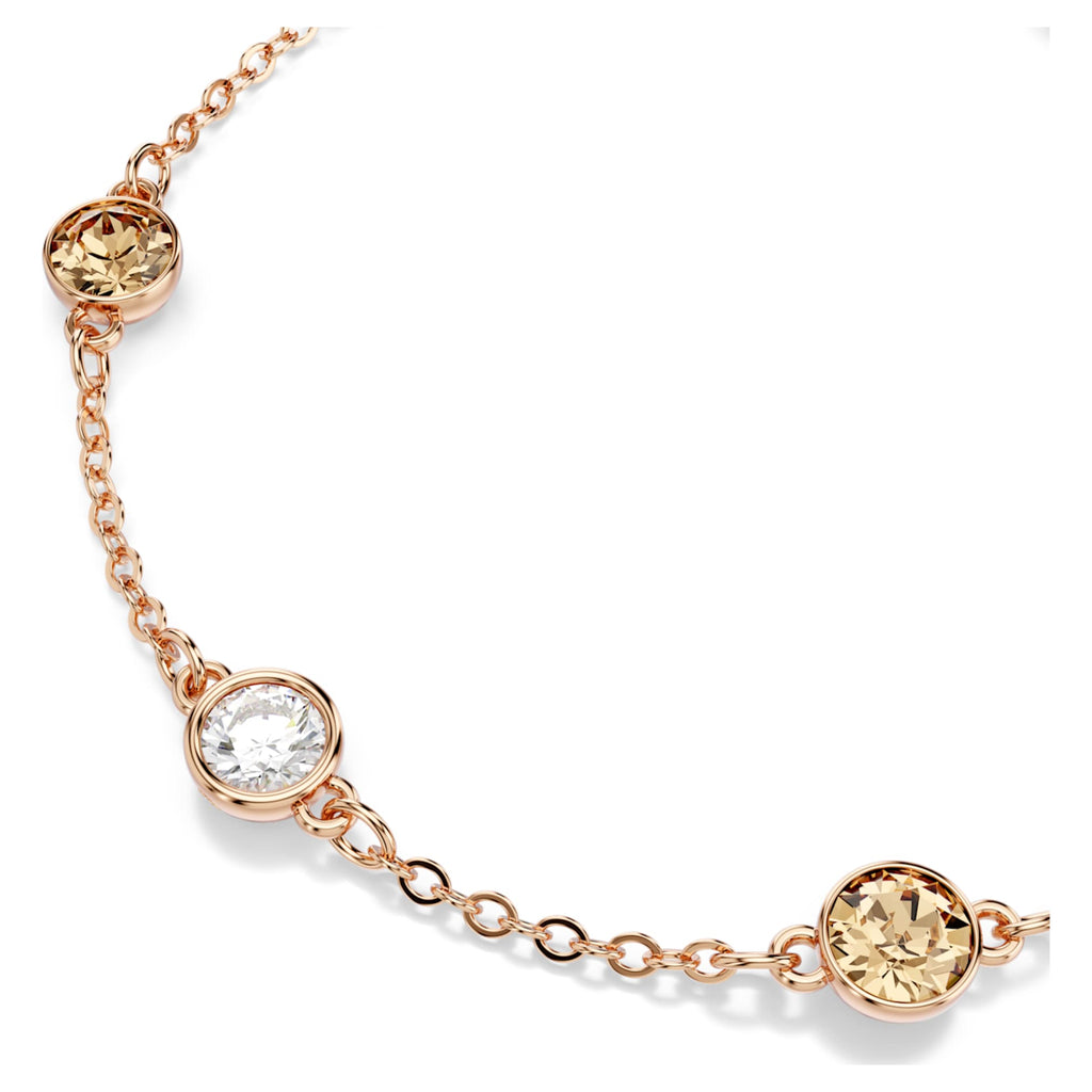 Swarovski Imber bracelet with multicolored round-cut accents and an 18K rose gold finish